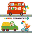 Animals trolleybus tram bus Royalty Free Vector Image