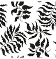 black and white floral pattern seamless vector image vector image