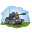 cartoon gray military army large tank vector image vector image
