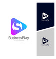initial s with play logo design template icon vector image