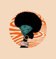 portrait african woman wears turban hair curly vector image vector image