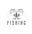 vintage fishing design template vector image vector image