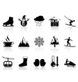winter icons set vector image