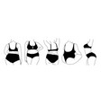 line art of nude curvy women vector image