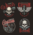 vintage motorcycle repair service logos vector image vector image