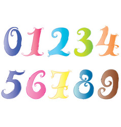 Hand drawn numbers Royalty Free Vector Image - VectorStock
