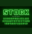 neon light alphabet extra glowing font swatch vector image