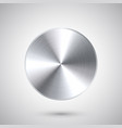 realistic metal chrome button silver steel volume vector image