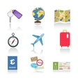 set of colored travel icons vector image vector image