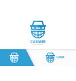 car and planet logo combination vehicle vector image