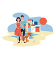 couple are walking the dog vector image