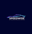 logo speed wise gradient line art style vector image