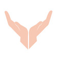 supporting hands holding care concept vector image