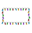 christmas lights frame holiday border string vector image