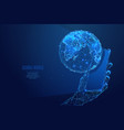 earth on smartphone screen vector image vector image