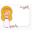 my first communion child card vector image vector image