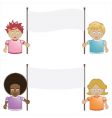 kids holding banners vector image