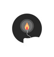 simple candle flame in circle vector image vector image