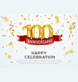 100 years anniversary banner template vector image