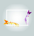 frame with watercolor butterflies vector image