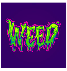 scary words weed melting font lettering text vector image vector image