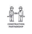 construction partnership line icon sign vector image