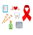 medicine icons and symbols vector image