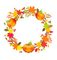 thanksgiving wreath pumpkin background vector image vector image