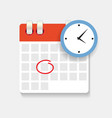 calendar and clock icon concept schedule vector image