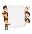 teachers presenting empty vertical banner vector image vector image