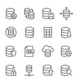 database information storage linear icons vector image vector image