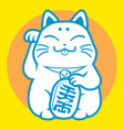 lucky cat maneki neko japan 01 vector image