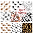 sport balls items seamless patterns set vector image vector image