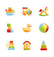 baby first toys realistic icon set vector image