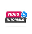 video tutorials button icon emblem label stock vector image vector image