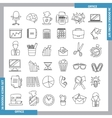 doodle line art icons vector image