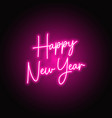 happy new year neon sign background vector image