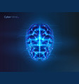 robot or cyber brain human mind with circuit vector image