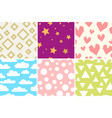 seamless backgrounds set repetitive decorative vector image