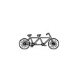 double bicycle hand drawn outline doodle icon vector image