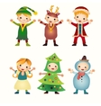 children in costumes isolated on white background vector image