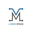 initial letter m logo vector image