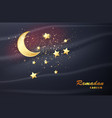 ramadan kareem banner with moon eid mubarak card vector image vector image