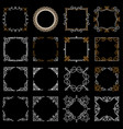 set decorative vintage frames in mono line style vector image