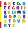 cute funny childish spanish alphabet font vector image