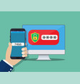two step authentication on smartphone vector image vector image