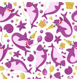 baby shark birthday seamless pattern vector image