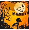 halloween background horror forest with woods vector image