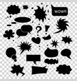 set speech bubbles transparent background vector image