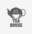 tea house logo or label design template with vector image